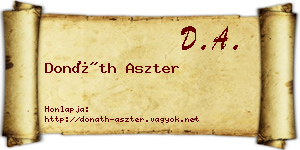 Donáth Aszter névjegykártya
